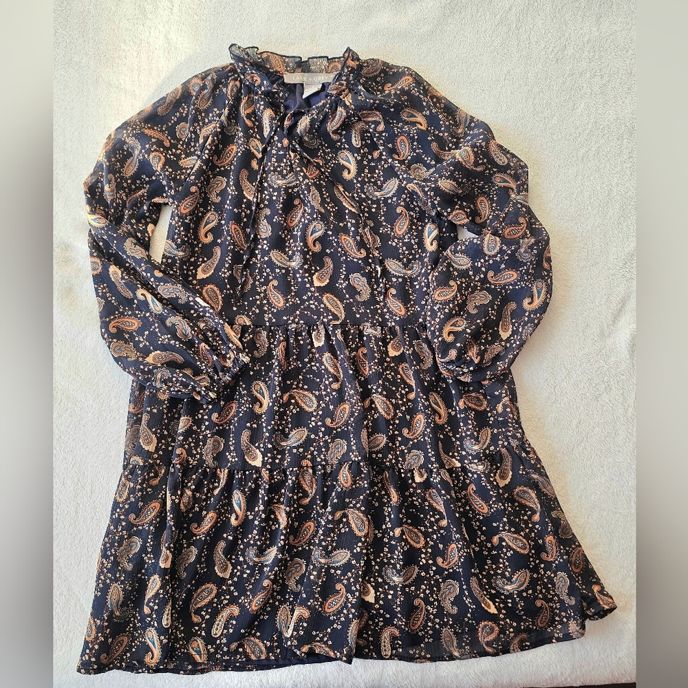 Long sleeve paisley dress